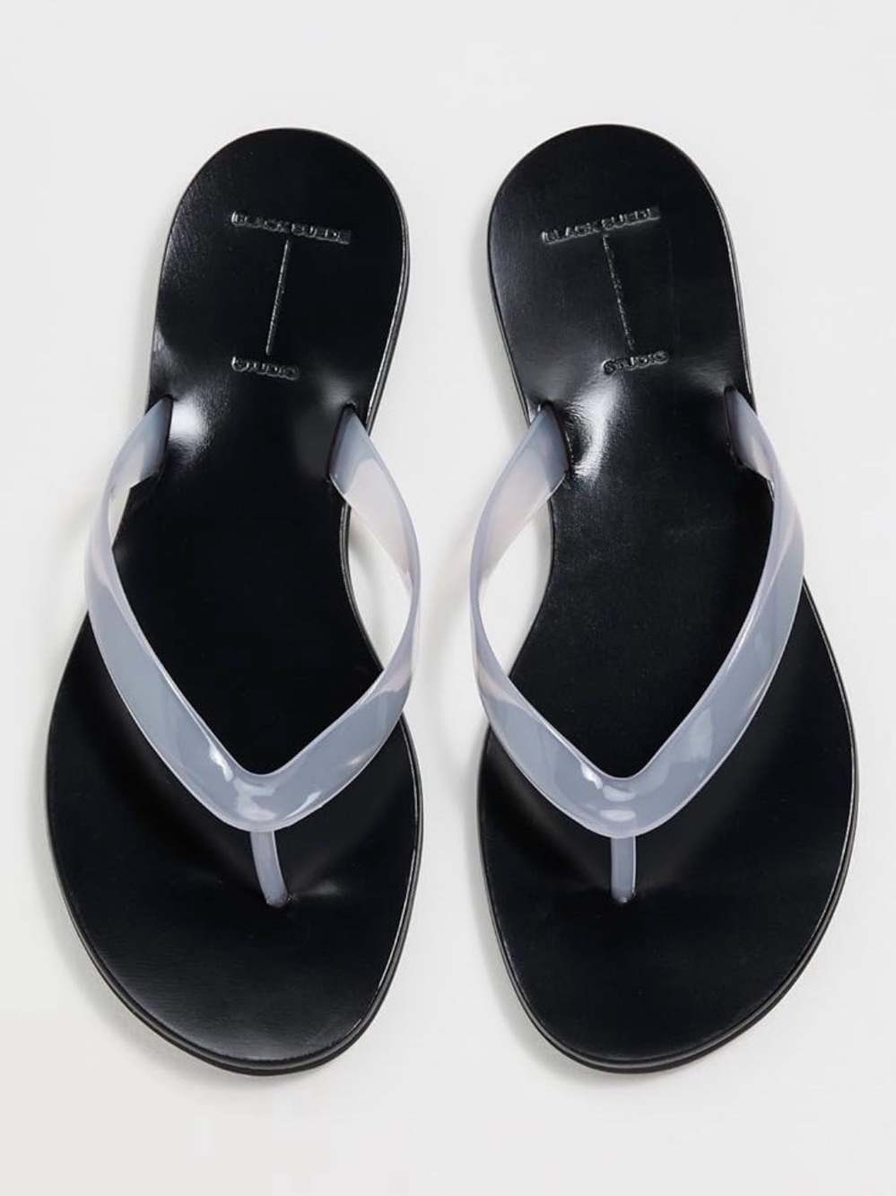 Black Suede Studio Jelly Flip Flop